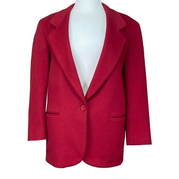 L.L. Bean Wool Cashmere Blazer 6 Petite Red - Picture 1 of 7